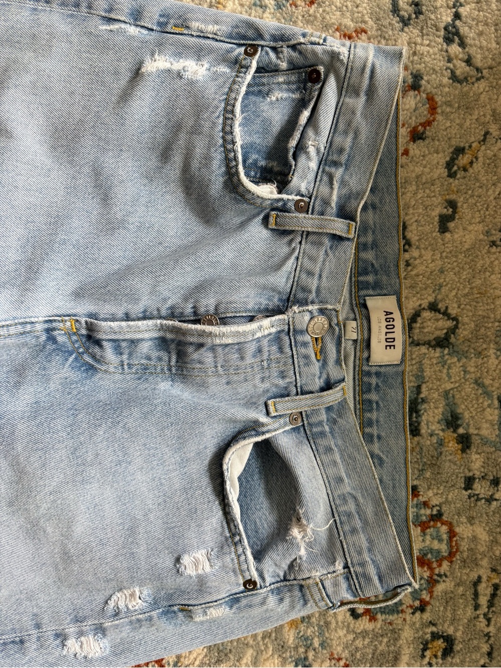 AGOLDE Parker Light Blue High-Rise Straight Jeans - Picture 3 of 5
